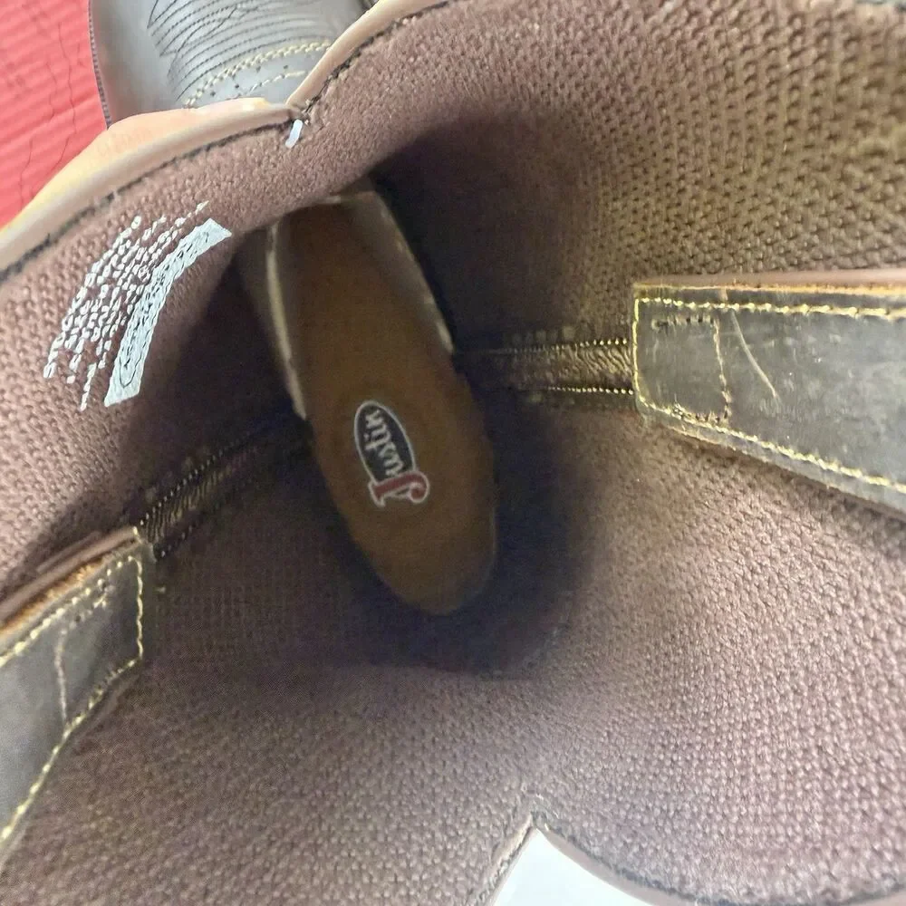 NEW Justin Work-boots Superintendent Electrical Hazard Round Toe 9D NIB